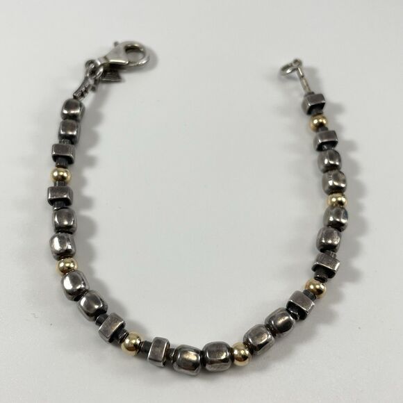 Beautiful Silpada Sterling 925 Silver and 14k Gold Filled Geometric Bracelet - Picture 6 of 7